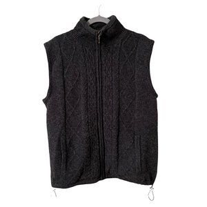 Carraigdonn Carraig Donn Irish 100% Pure New Wool Gray Vest Size S